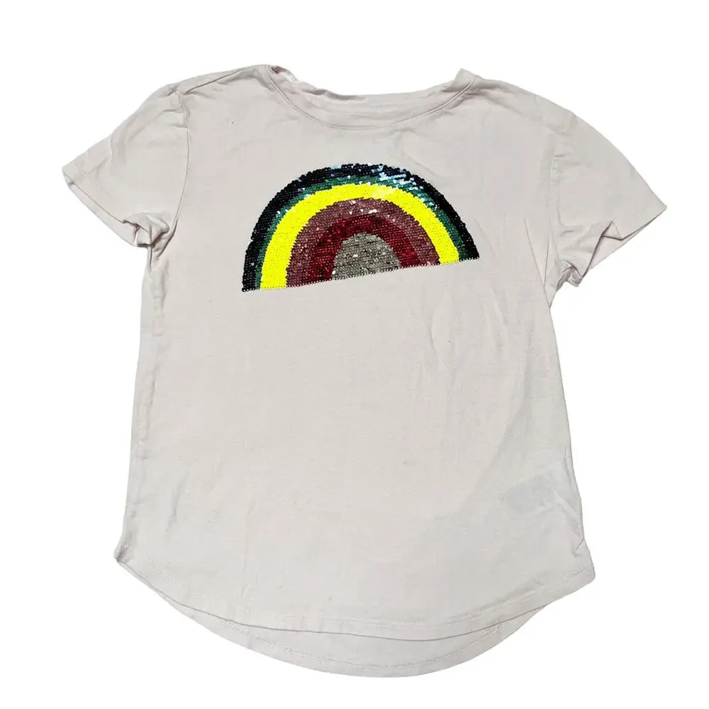 Gap Rainbow Watermelon Flip Sequin Tee Size 8